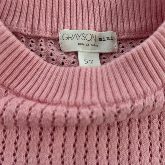 Grayson Mini Pink Open Weave Sweater for Girls Size 5T Cozy ~ Girlhoodcore! - Picture 4 of 4